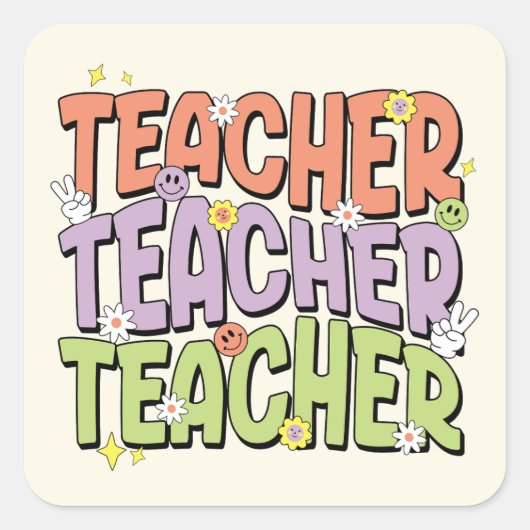 Leraar leraar leraar leraar vierkante sticker (Voorkant)