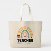 Leraar Leren Liefde Inspire Rainbow Gepersonalisee Grote Tote Bag (Achterkant)