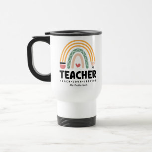 Leraar Leren Liefde Inspire Rainbow Gepersonalisee Reisbeker