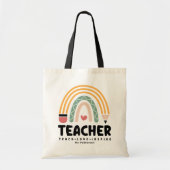 Leraar Leren Liefde Inspire Rainbow Gepersonalisee Tote Bag (Voorkant)