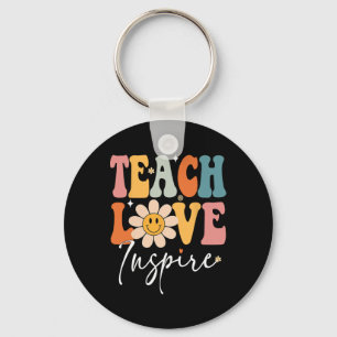 Leraar Leren Liefde Inspireer Retro Byck naar scho Sleutelhanger