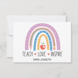 Leraar leren liefde inspireren bedankkaart