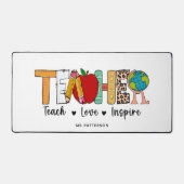 Leraar Leren Liefde Inspireren Gepersonaliseerde N Bureaumat (Voorkant)