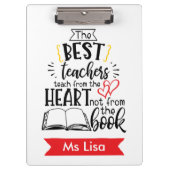 Leraar Leren van het hart Gepersonaliseerd Klembor Klembord (Voorkant)