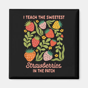 Leraar Lesgeven Ik Leer Zoetste Aardbeien In Magneet