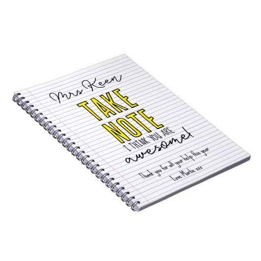 Leraar let op je bent geweldig boek schoolbord notitieboek (Rechterzijde)