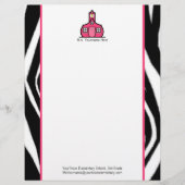 Leraar Letterhead - Zebra Print and Pink Custom Briefhoofd (Voorkant)