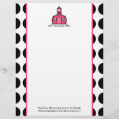 Leraar Letterhead - zwarte wandelwand en roze Gepersonaliseerd Briefhoofd (Voorkant)