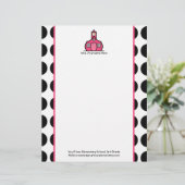 Leraar Letterhead - zwarte wandelwand en roze Gepersonaliseerd Briefhoofd (Staand voorkant)