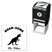 Leraar Leuke Dinosaurus Lof Grading Aanmoediging Zelfinktende Stempel (In situ)