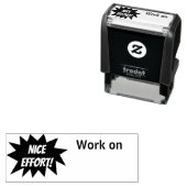 Leraar leuke inspanning. Werk aan.. Zelfinktende Stempel (In situ)