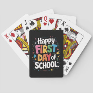 Leraar Leven Cadeau Gelukkige Eerste Dag Van Schoo Pokerkaarten