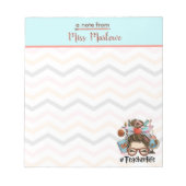 Leraar Leven Chevron Waardering Gift Persoonlijk Notitieblok (Voorkant)