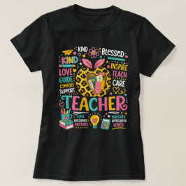 Leraar Leven Luipaard Appel Terug naar School T-shirt