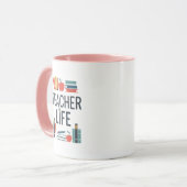Leraar Leven Moderne Typografie Ontwerp Mok (Voorkant links)