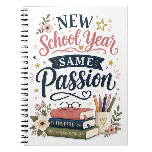 Leraar Leven Schooljaar Design Notitieboek (Voorkant)