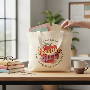 Leraar Leven Wakker Leer School Gepersonaliseerde  Grote Tote Bag