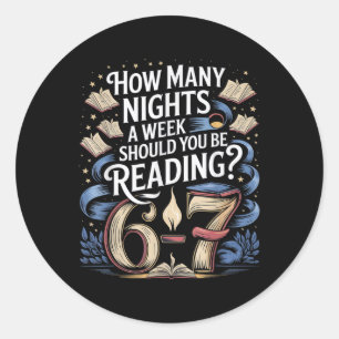 Leraar lezen 67 Grappige Engelse Meme Hoeveel Nig Ronde Sticker