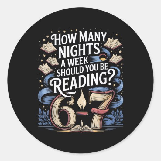 Leraar lezen 67 Grappige Engelse Meme Hoeveel Nig Ronde Sticker (Voorkant)