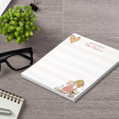 Leraar lezen boek stapels gestreept gepersonalisee notitieblok