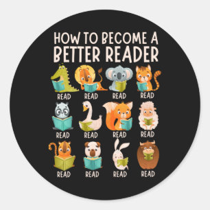 Leraar Lezen Hoe Word Je Een Betere Lezer Boek Ronde Sticker
