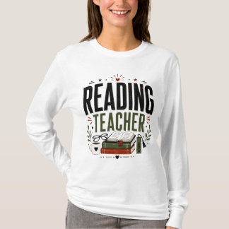 Leraar Lezen Vintage Boekliefhebber Design T-shirt