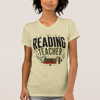 Leraar Lezen Vintage Boekliefhebber Ontwerp T-shirt