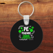 Leraar lichamelijke opvoeding P.E. Chaos-coördinat Sleutelhanger (Voorkant)