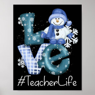 Leraar Liefde Sneeuwman Kerstmis Vrouwen Winter Se Poster