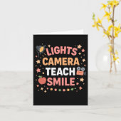 Leraar Lights Camera Leren Lachen Grappig Terug na Kaart (Gele Bloem)