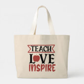 Leraar Love Inspire Grote Tote Bag (Achterkant)