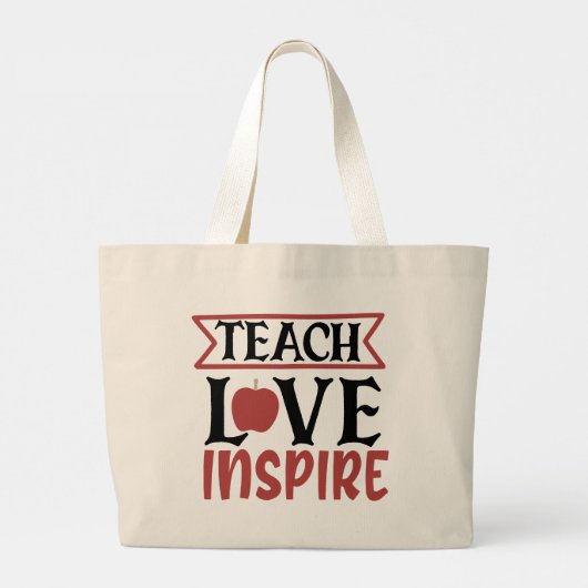 Leraar Love Inspire Grote Tote Bag (Achterkant)