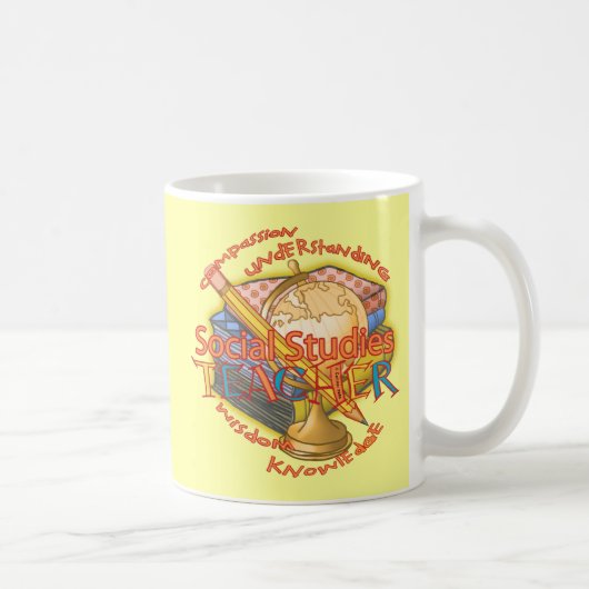 Leraar maatschappijleer motto koffiemok (Rechts)