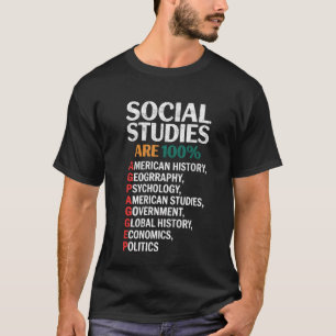 Leraar maatschappijleer zijn 100 geschiedenis aard t-shirt