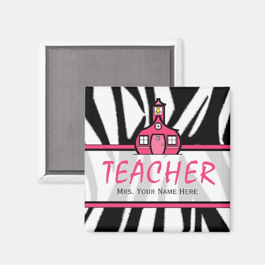 Leraar Magneet - Zwart Zebra Print (Voorkant / Achterkant)