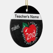 Leraar Makes 2de Grade Rock | Chalkboard Keramisch Ornament (Rechts)