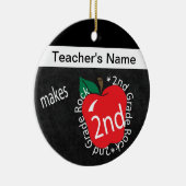 Leraar Makes 2de Grade Rock | Chalkboard Keramisch Ornament (Rechts)