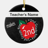 Leraar Makes 2de Grade Rock | Chalkboard Keramisch Ornament (Voorkant)