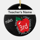 Leraar Makes 3rd Grade Rock | Chalkboard Keramisch Ornament (Voorkant)