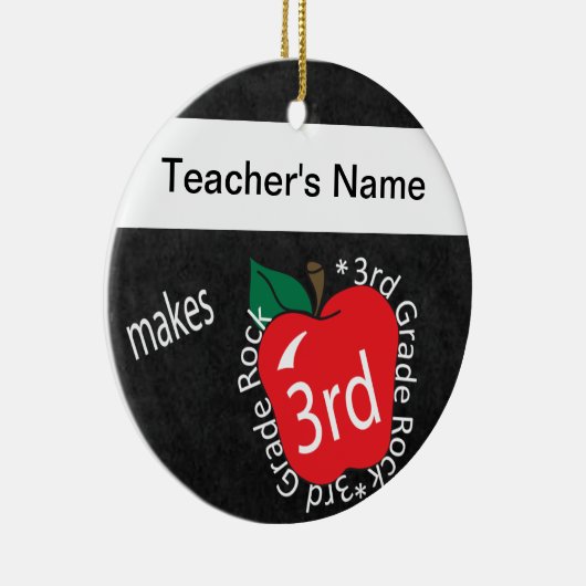 Leraar Makes 3rd Grade Rock | Chalkboard Keramisch Ornament (Rechts)