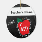 Leraar Makes 4th Grade Rock | Chalkboard Keramisch Ornament (Links)