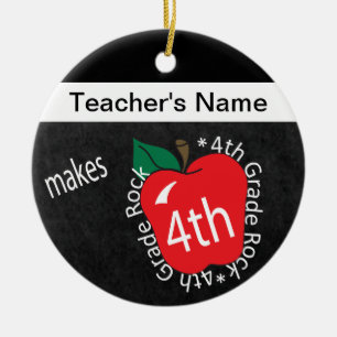 Leraar Makes 4th Grade Rock   Chalkboard Keramisch Ornament