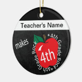 Leraar Makes 4th Grade Rock | Chalkboard Keramisch Ornament (Links)