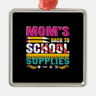 Leraar mam is terug naar school metalen ornament