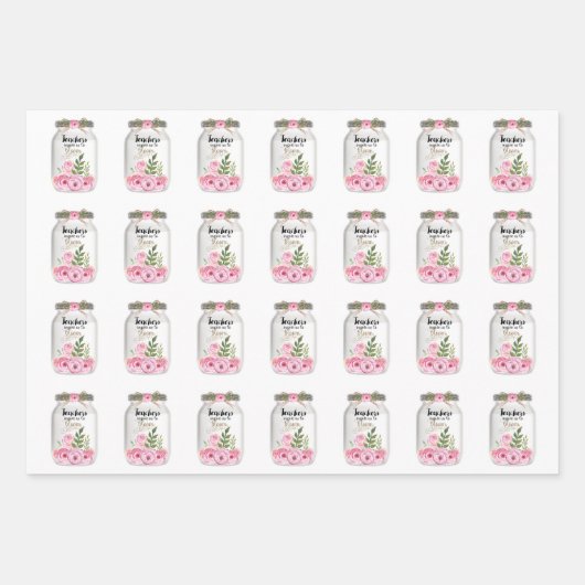 leraar Mason Jar Flowers Inpakpapier Vel (Voorkant 3)