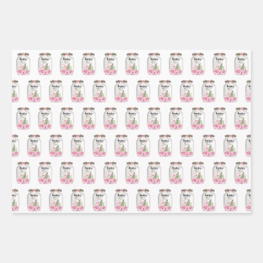 leraar Mason Jar Flowers Inpakpapier Vel (Voorkant)