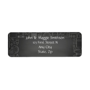 Leraar met Blackboard grafische achtergrond Etiket