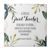 Leraar met cadeauscript voor leraar die met pensio tegeltje (Voorkant)