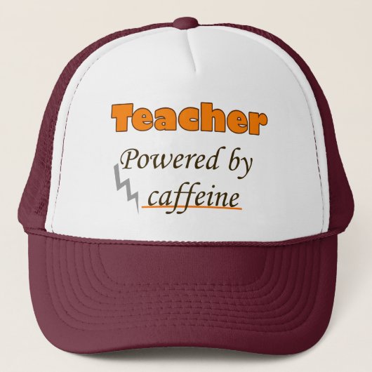 Leraar met cafeïne trucker pet (Voorkant)