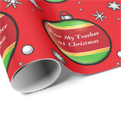 Leraar met decoratieve kerstboomval Red Cadeaupapier (Rol Hoek)